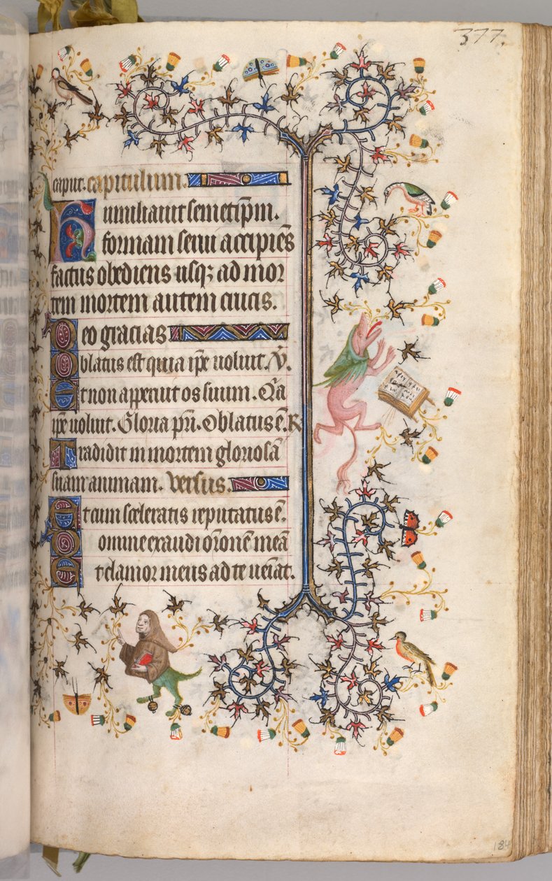 Hodiny Karla Vznešeného, krále navarrského 1361-1425: fol. 184r, Text, c. 1405. od Master of the Brussels Initials and Associates