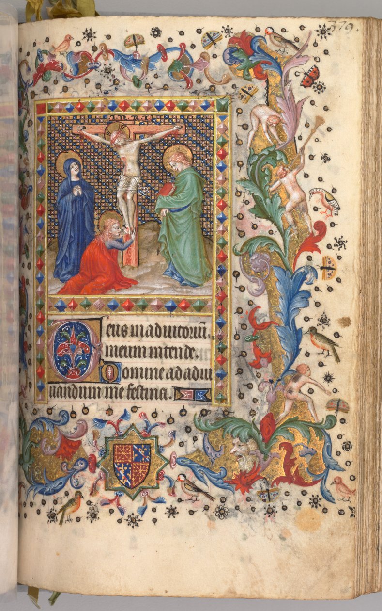 Hodiny Karla Vznešeného, krále navarrského 1361-1425: fol. 185r, Ukřižování, c. 1405. od Master of the Brussels Initials and Associates