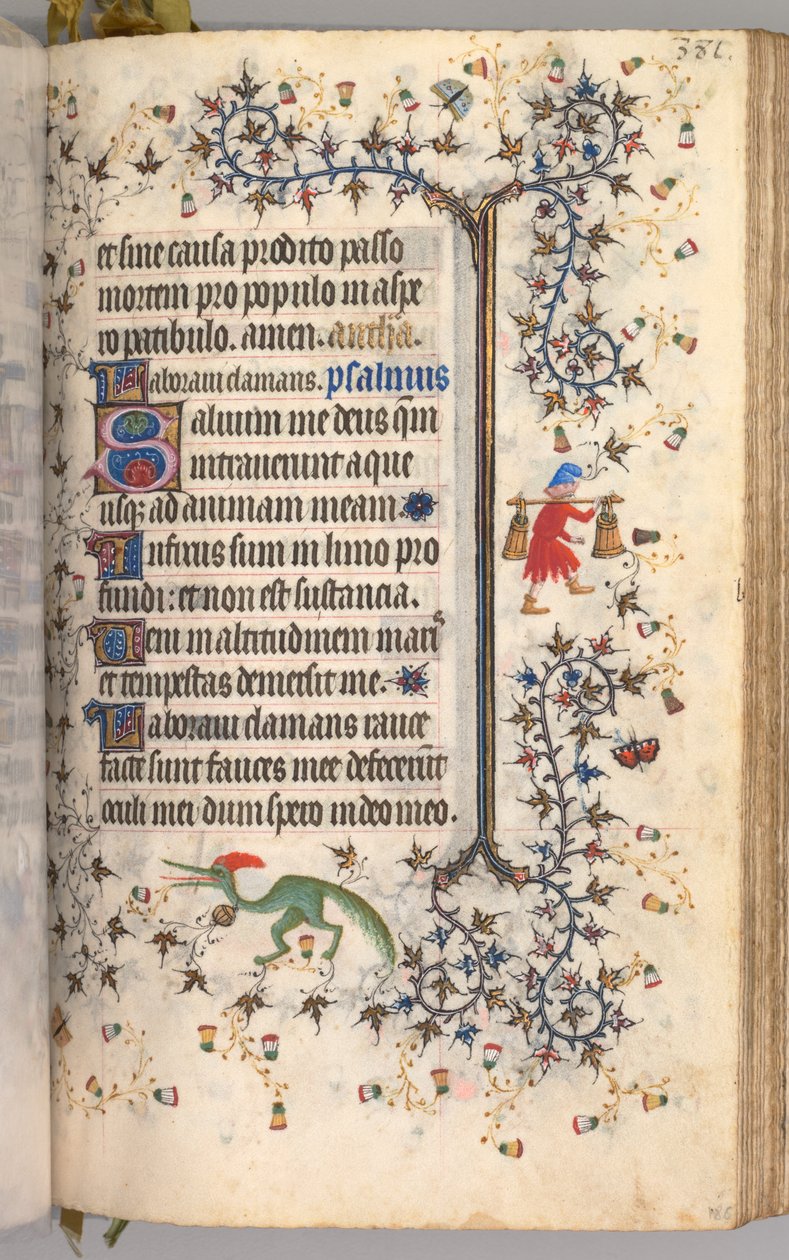 Hodiny Karla Vznešeného, krále navarrského 1361-1425: fol. 186r, Text, c. 1405. od Master of the Brussels Initials and Associates