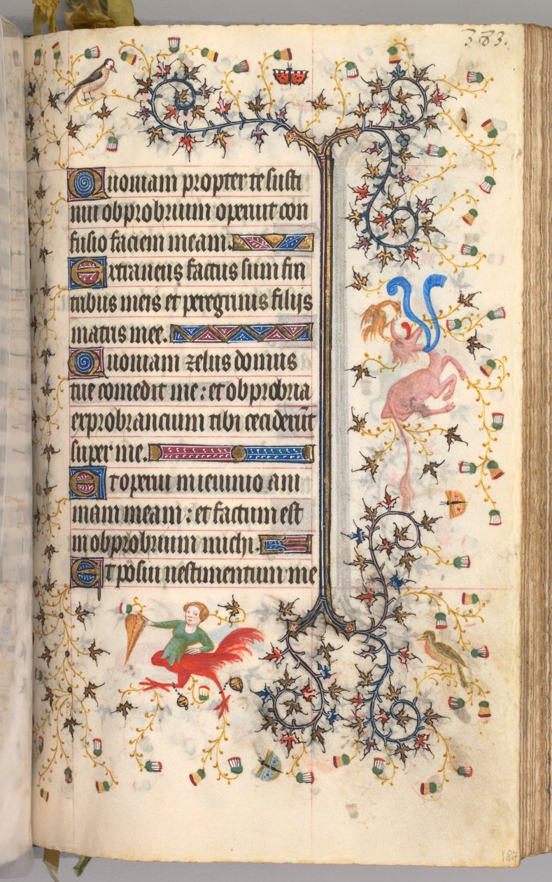 Hodiny Karla Vznešeného, krále navarrského 1361-1425: fol. 187r, Text, c. 1405. od Master of the Brussels Initials and Associates