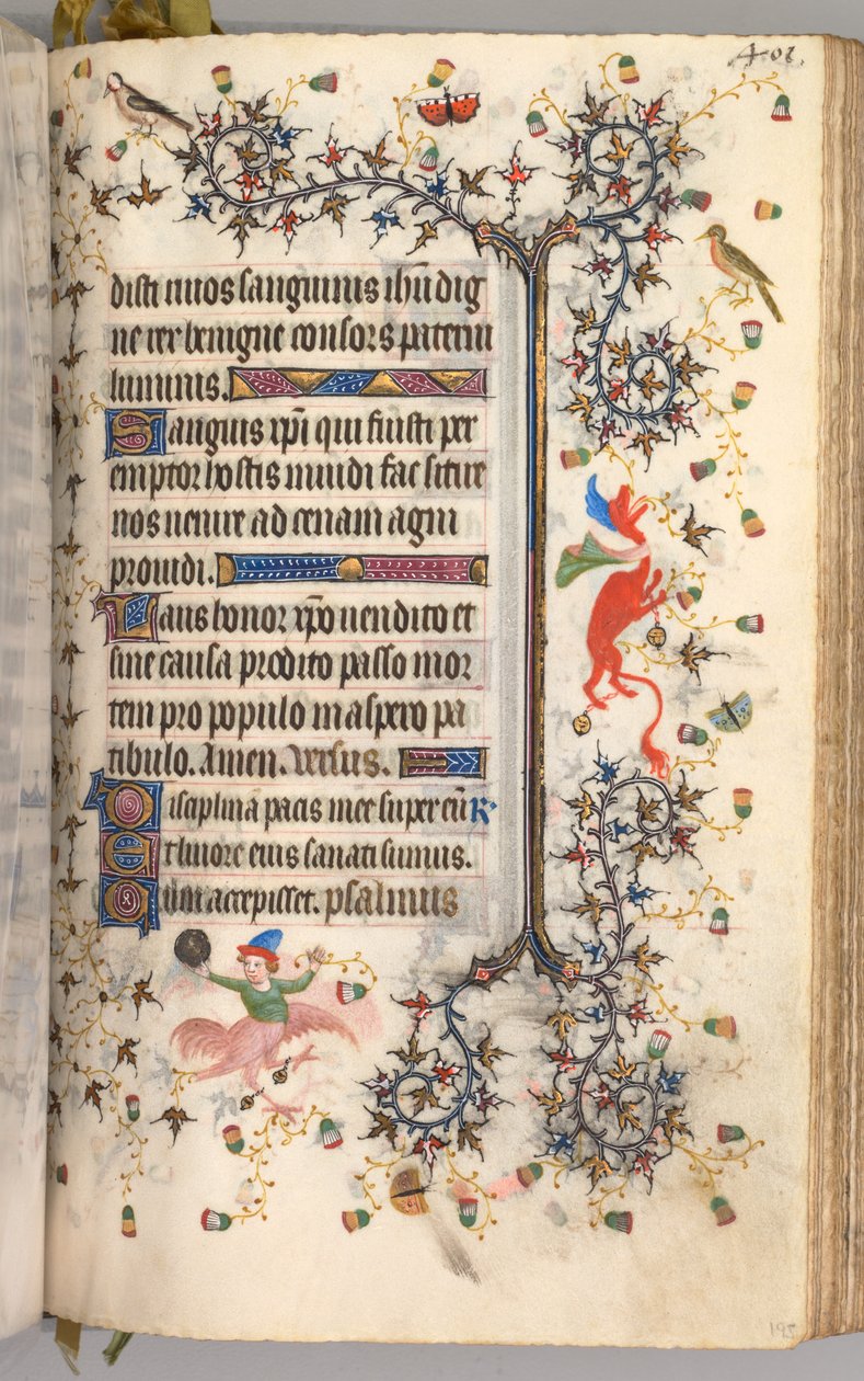 Hodiny Karla Vznešeného, krále navarrského 1361-1425: fol. 195r, Text, c. 1405. od Master of the Brussels Initials and Associates