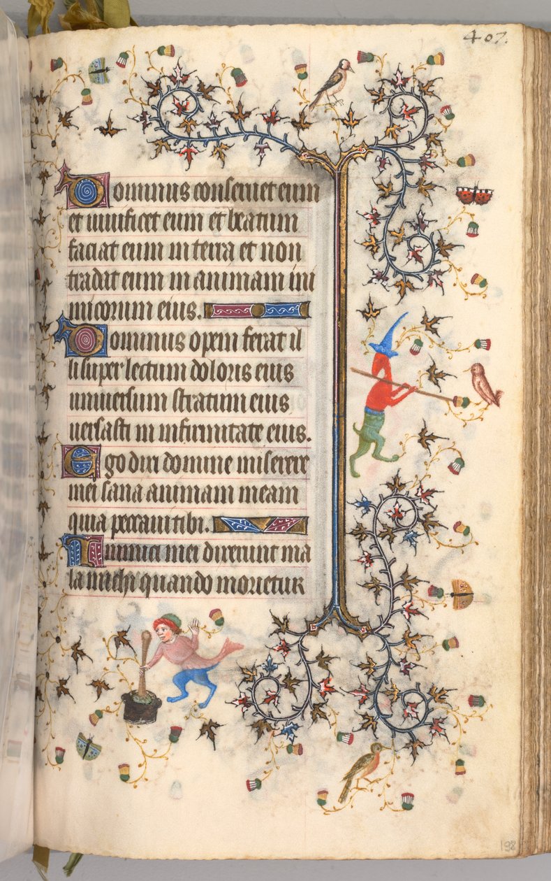 Hodiny Karla Vznešeného, krále navarrského 1361-1425: fol. 198r, Text, c. 1405. od Master of the Brussels Initials and Associates