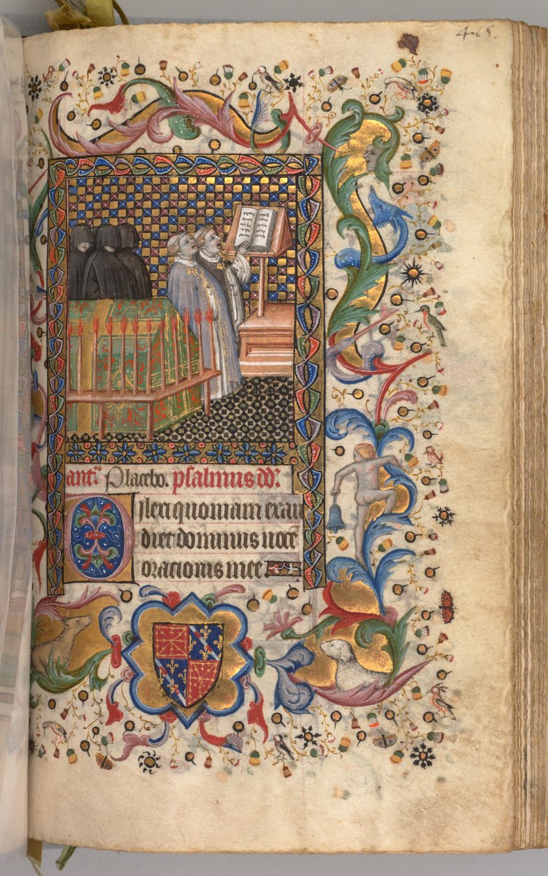 Hodiny Karla Vznešeného, krále navarrského 1361-1425: fol. 202r, Office of the Dead, c. 1405. od Master of the Brussels Initials and Associates