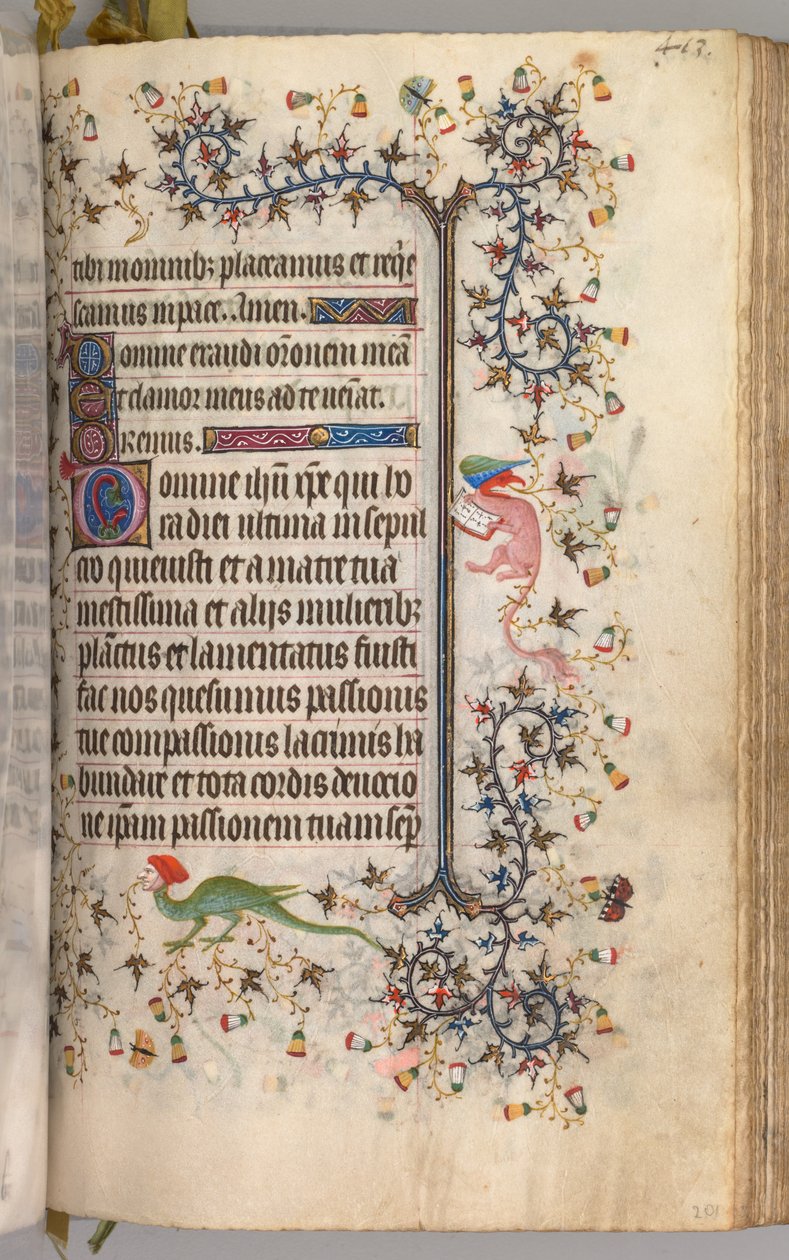 Hodiny Karla Vznešeného, krále navarrského 1361-1425: fol. 2041r, Text, c. 1405. od Master of the Brussels Initials and Associates