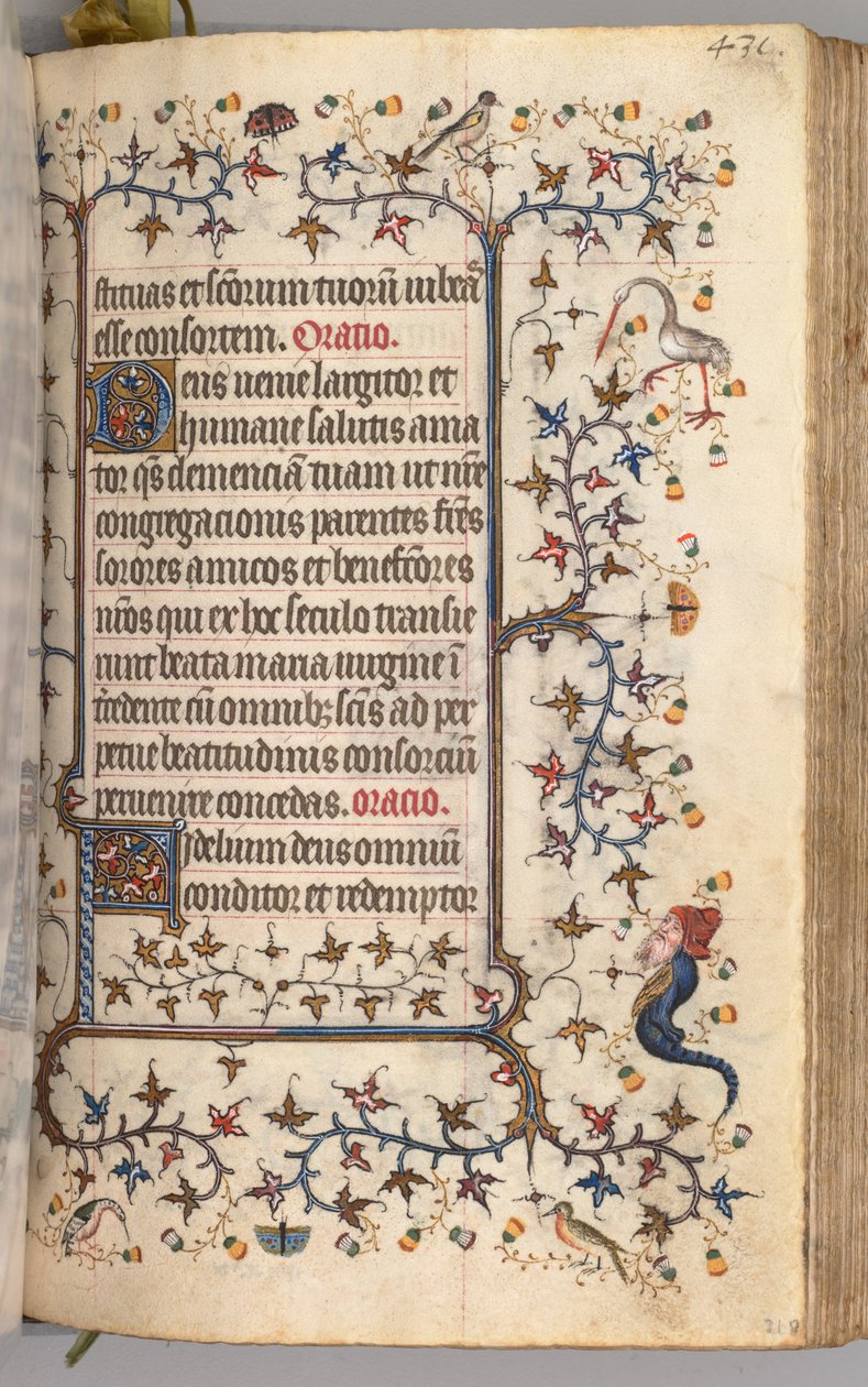 Hodiny Karla Vznešeného, krále navarrského 1361-1425: fol. 210r, Text, c. 1405. od Master of the Brussels Initials and Associates