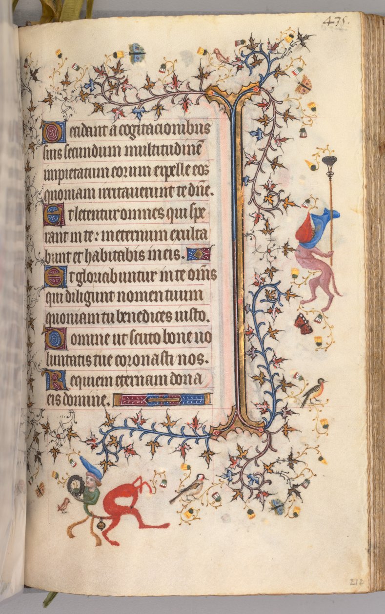 Hodiny Karla Vznešeného, krále navarrského 1361-1425: fol. 212r, Text, c. 1405. od Master of the Brussels Initials and Associates