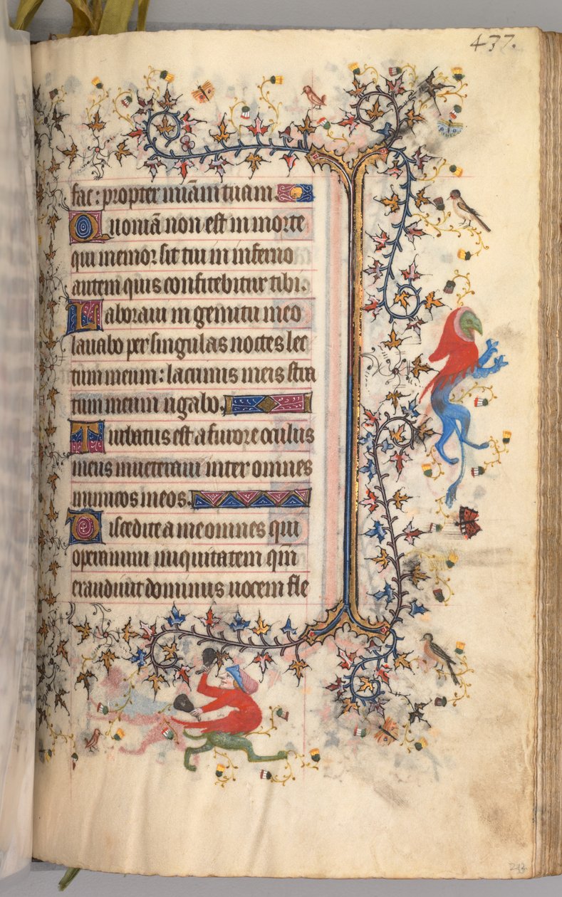 Hodiny Karla Vznešeného, krále navarrského 1361-1425: fol. 213r, Text, c. 1405. od Master of the Brussels Initials and Associates
