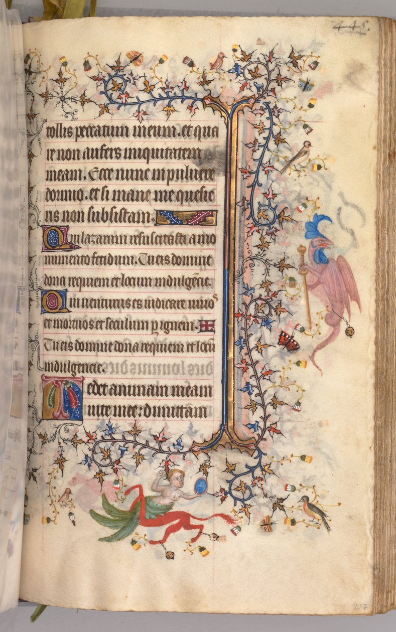 Hodiny Karla Vznešeného, krále navarrského 1361-1425: fol. 217r, Text, c. 1405. od Master of the Brussels Initials and Associates