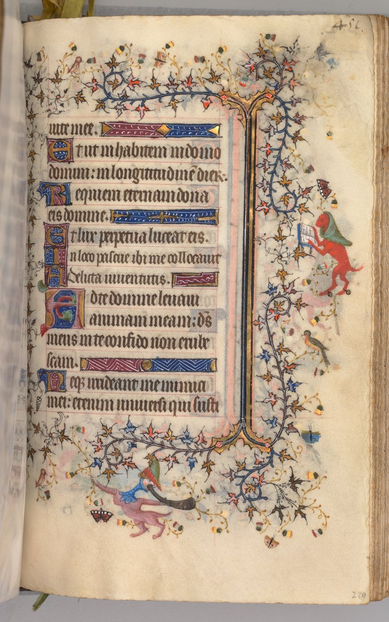 Hodiny Karla Vznešeného, krále navarrského 1361-1425: fol. 220r, Text, c. 1405. od Master of the Brussels Initials and Associates