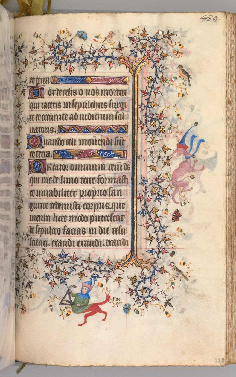 Hodiny Karla Vznešeného, krále navarrského 1361-1425: fol. 239r, Text, c. 1405. od Master of the Brussels Initials and Associates
