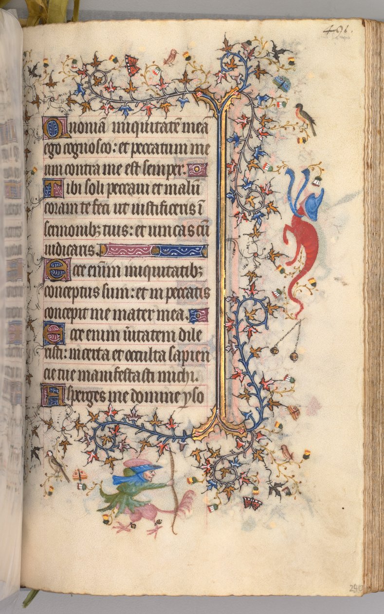 Hodiny Karla Vznešeného, krále navarrského 1361-1425: fol. 240r, Text, c. 1405. od Master of the Brussels Initials and Associates