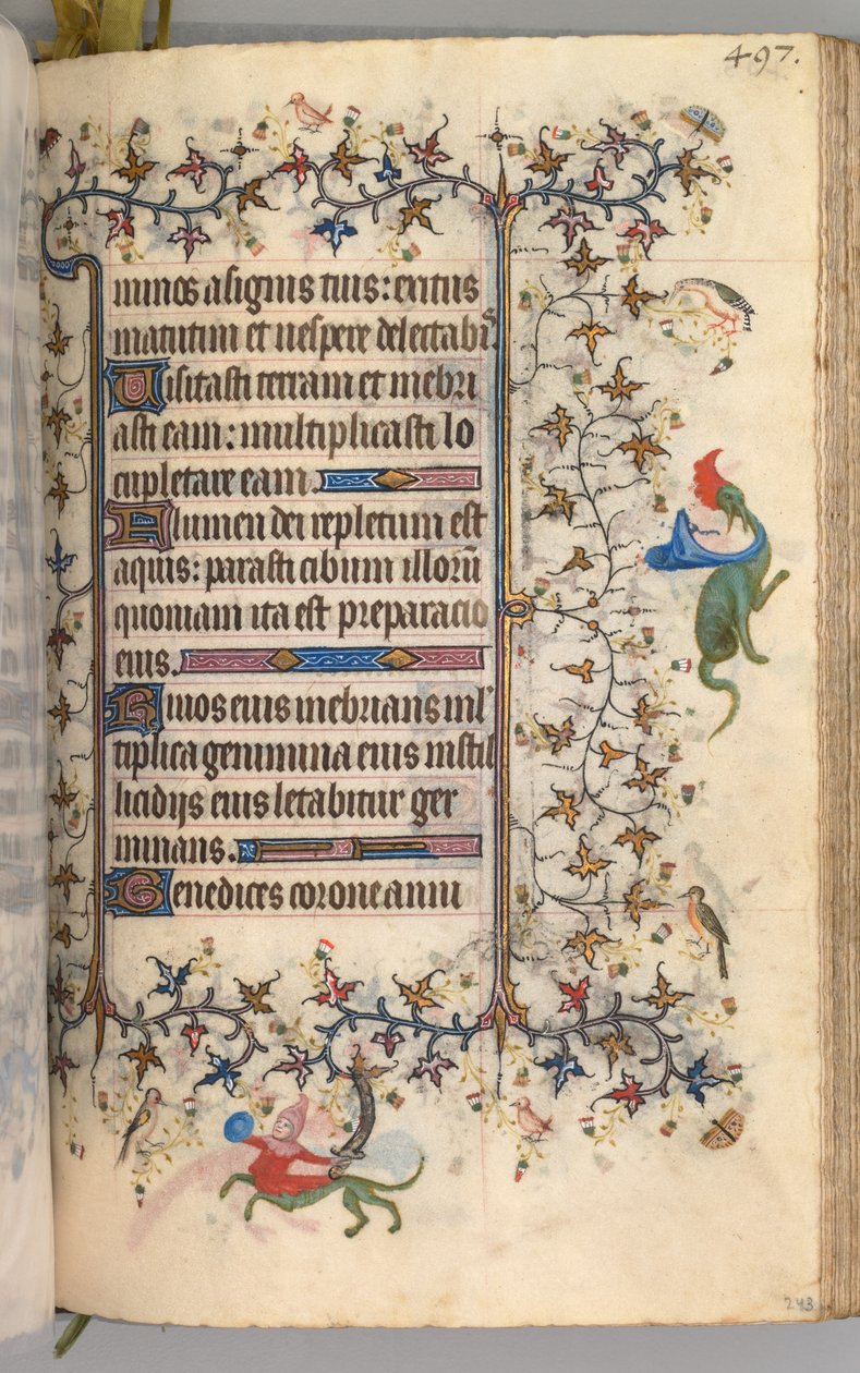 Hodiny Karla Vznešeného, krále navarrského 1361-1425: fol. 243r, Text, c. 1405. od Master of the Brussels Initials and Associates