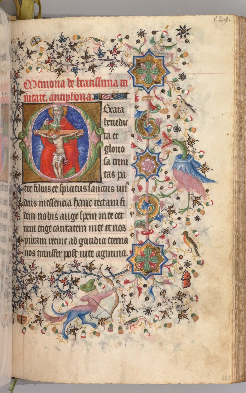 Hodiny Karla Vznešeného, krále navarrského 1361-1425: fol. 259r, The Trinity, c. 1405. od Master of the Brussels Initials and Associates