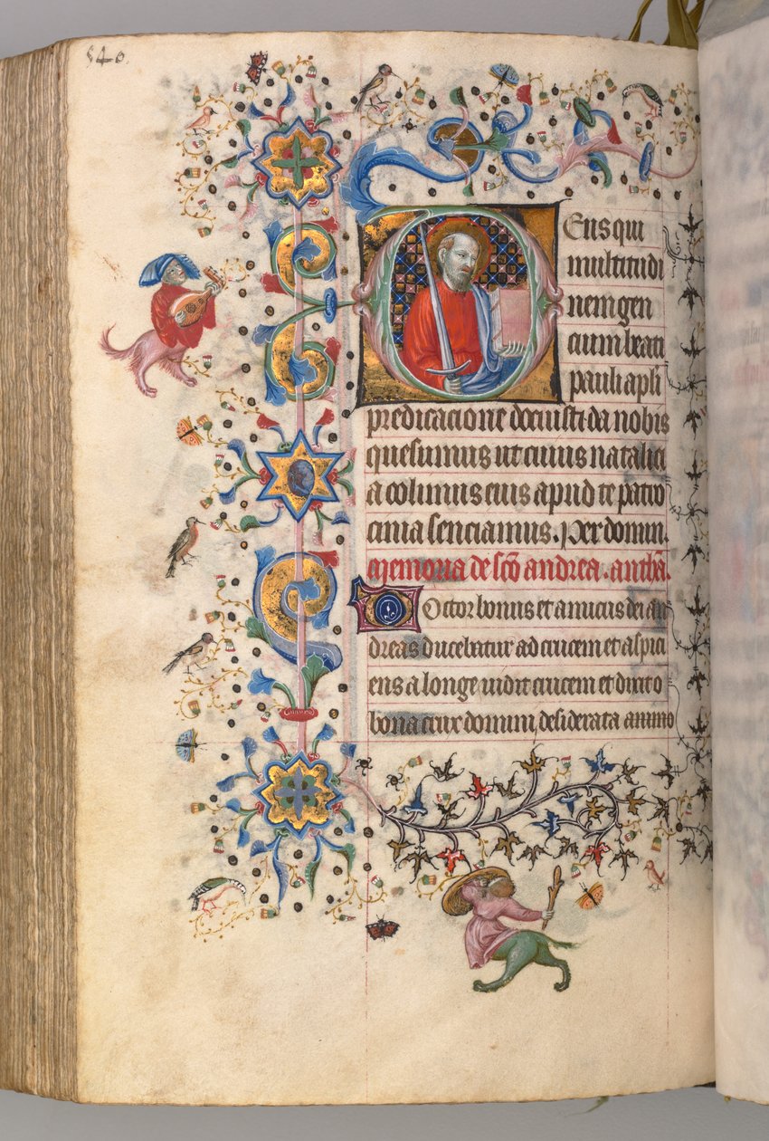 Hodiny Karla Vznešeného, krále navarrského 1361-1425: fol. 264v, sv. 1405. od Master of the Brussels Initials and Associates