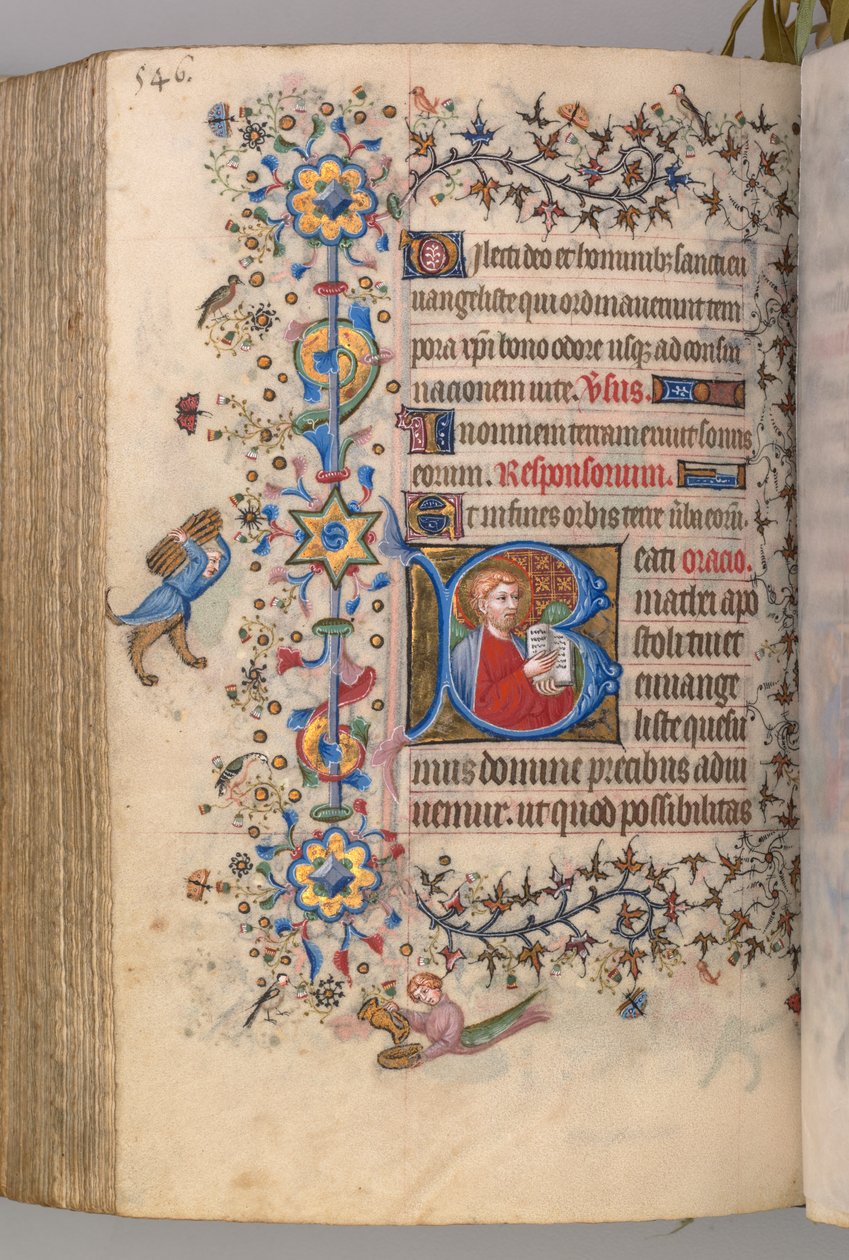Hodiny Karla Vznešeného, krále navarrského 1361-1425: fol. 267v, Text, c. 1405. od Master of the Brussels Initials and Associates