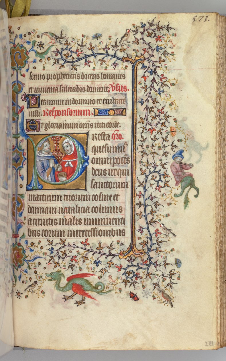Hodiny Karla Vznešeného, krále navarrského 1361-1425, fol. 281r, SS. Kosmas a Damien, c. 1405. od Master of the Brussels Initials and Associates