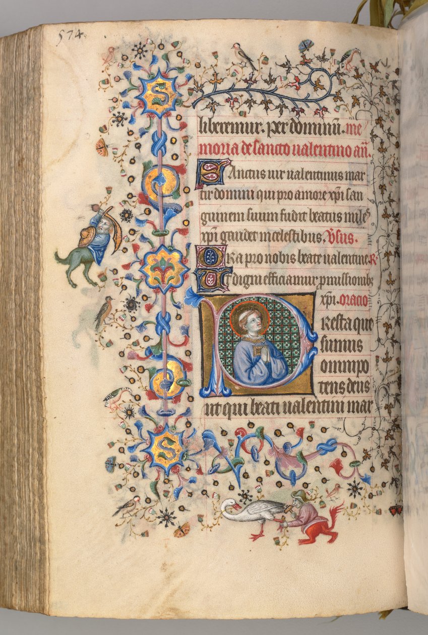 Hodiny Karla Vznešeného, krále navarrského 1361-1425, fol. 281v, sv.Valentýn, ok. 1405. od Master of the Brussels Initials and Associates