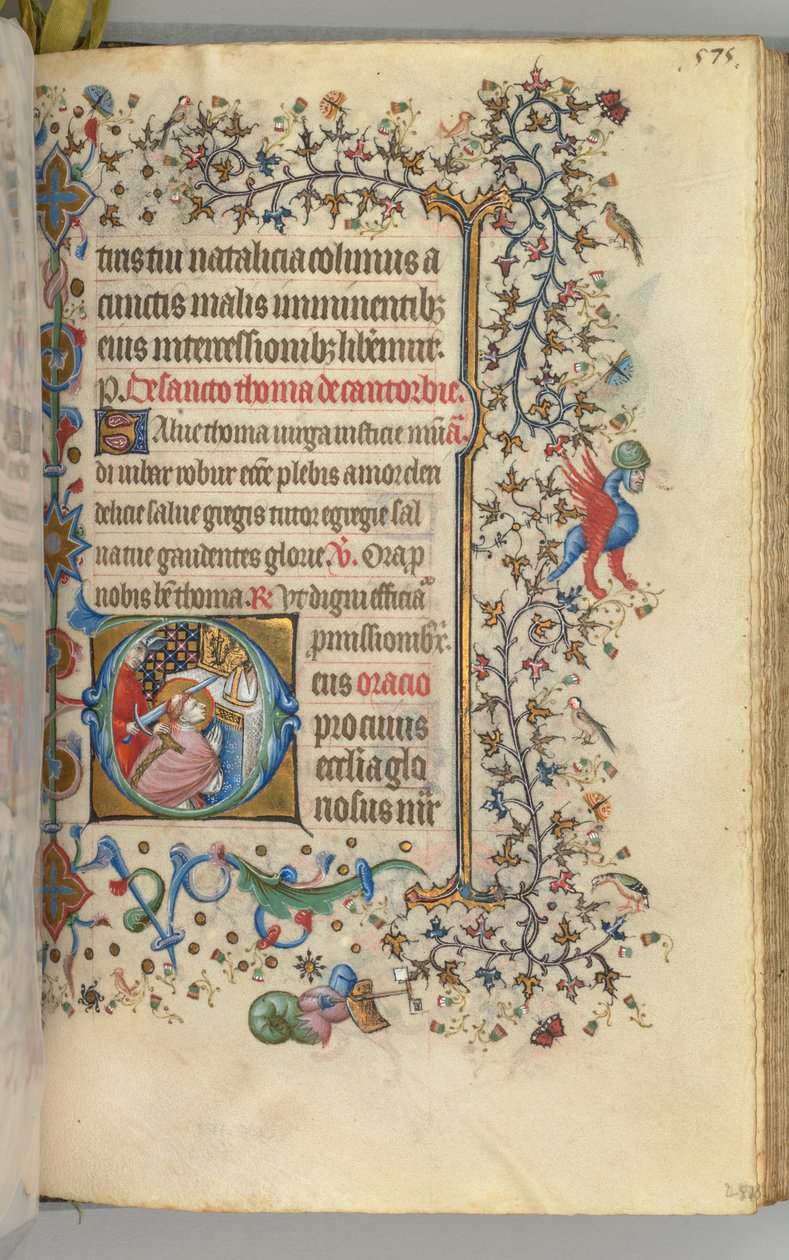 Hodiny Karla Vznešeného, krále navarrského 1361-1425, fol. 282r, St. Thomas à Becket, c. 1405. od Master of the Brussels Initials and Associates