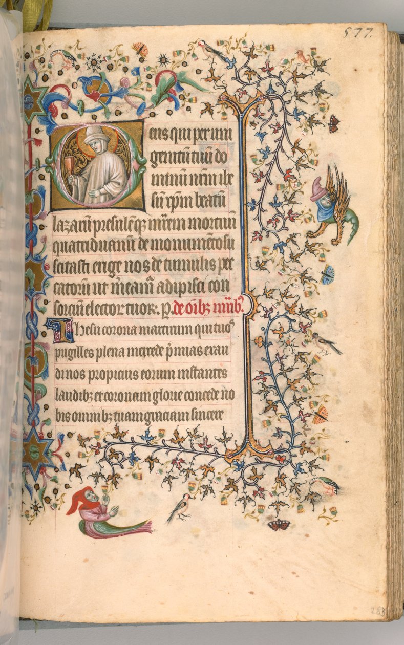 Hodiny Karla Vznešeného, krále navarrského 1361-1425, fol. 283r, sv.Lazar, k.ú. 1405. od Master of the Brussels Initials and Associates