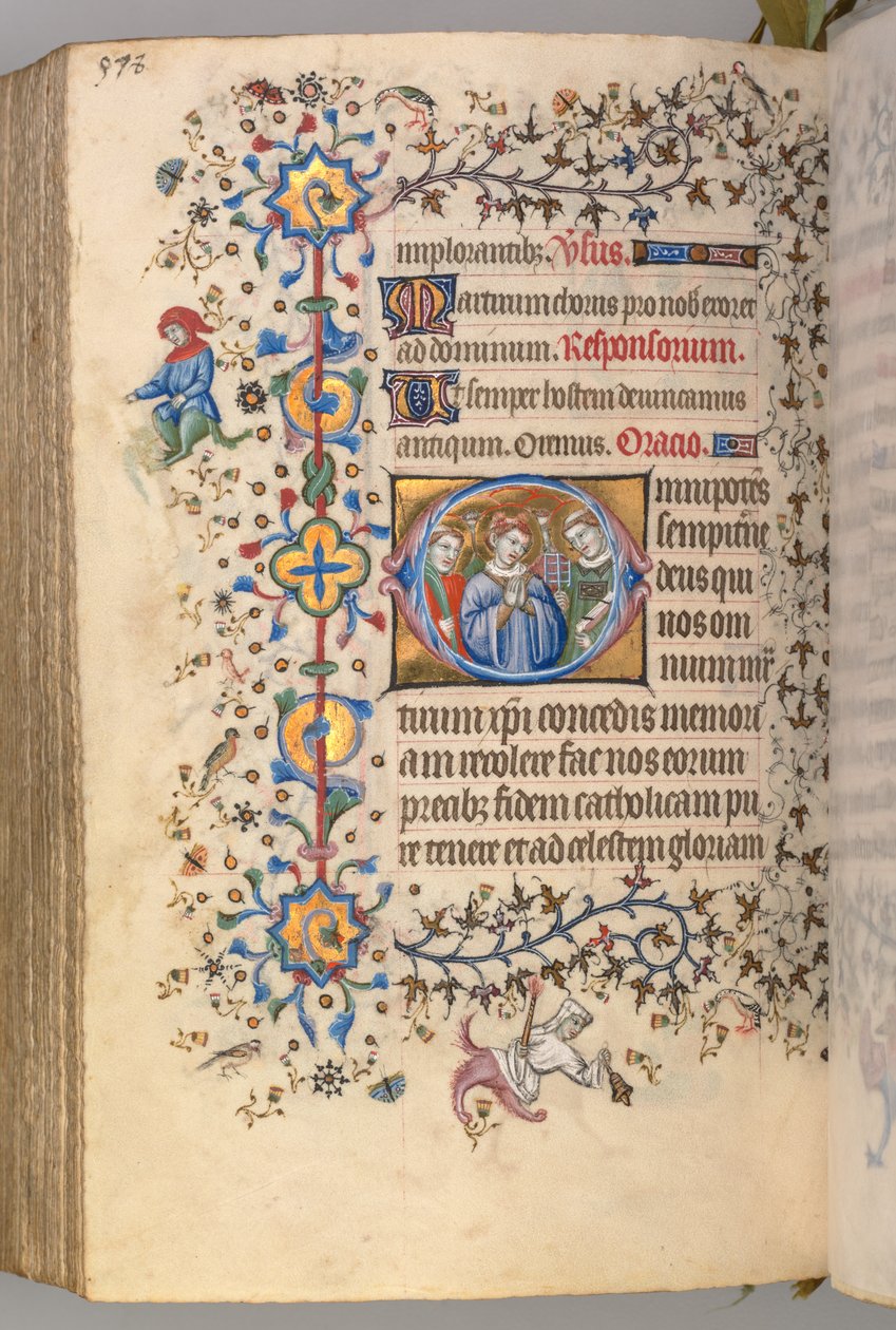 Hodiny Karla Vznešeného, krále navarrského 1361-1425, fol. 283v, Mučedníci: Neznámý svatý..., od Master of the Brussels Initials and Associates