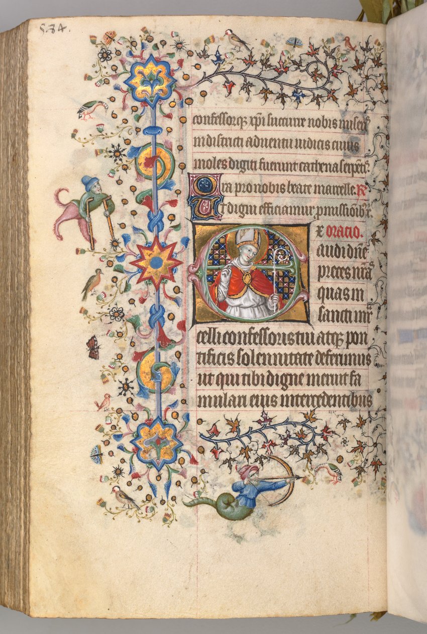 Hodiny Karla Vznešeného, krále navarrského 1361-1425, fol. 286v, St. Marcel, c. 1405. od Master of the Brussels Initials and Associates