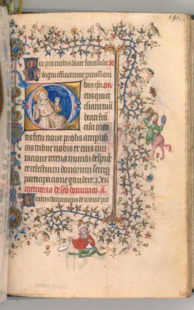 Hodiny Karla Vznešeného, krále navarrského 1361-1425, fol. 290r, sv.František, k.ú. 1405. od Master of the Brussels Initials and Associates