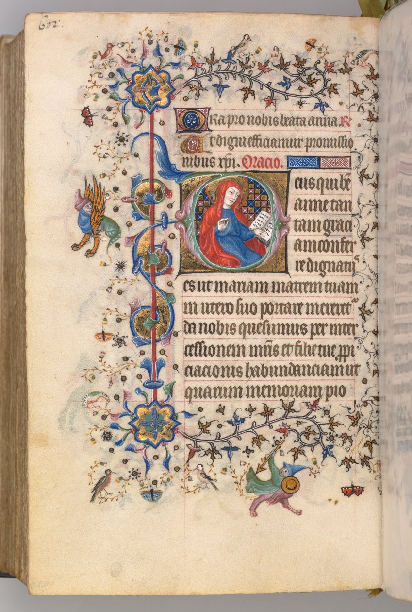 Hodiny Karla Vznešeného, krále navarrského 1361-1425, fol. 295v, Svatá Anna, c. 1405. od Master of the Brussels Initials and Associates
