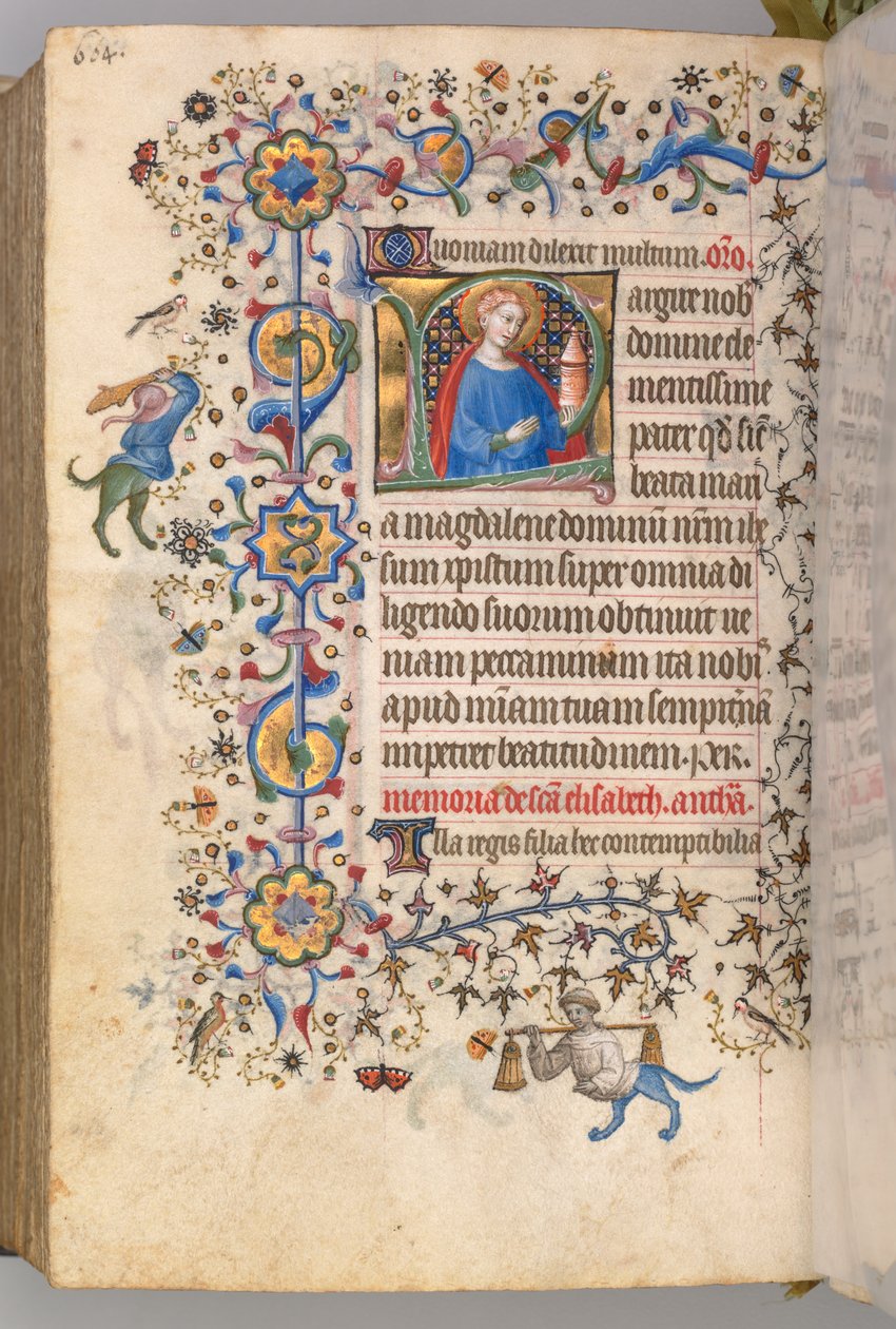 Hodiny Karla Vznešeného, krále navarrského 1361-1425, fol. 296v, svatá Máří Magdaléna, k.ú. 1405. od Master of the Brussels Initials and Associates
