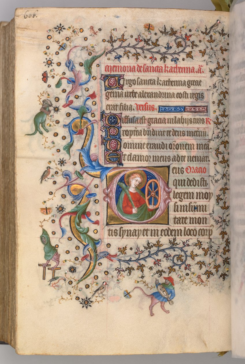 Hodiny Karla Vznešeného, krále navarrského 1361-1425, fol. 297v, Svatá Kateřina, k.ú. 1405. od Master of the Brussels Initials and Associates