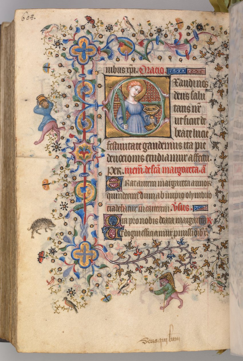 Hodiny Karla Vznešeného, krále navarrského 1361-1425, fol. 298v, sv. Lucie, c. 1405. od Master of the Brussels Initials and Associates