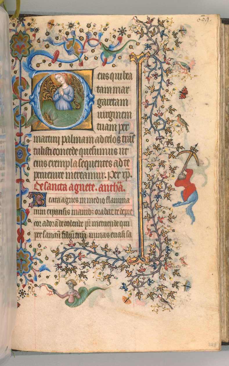 Hodiny Karla Vznešeného, krále navarrského 1361-1425, fol. 299a, Svatá Markéta, k.ú. 1405. od Master of the Brussels Initials and Associates