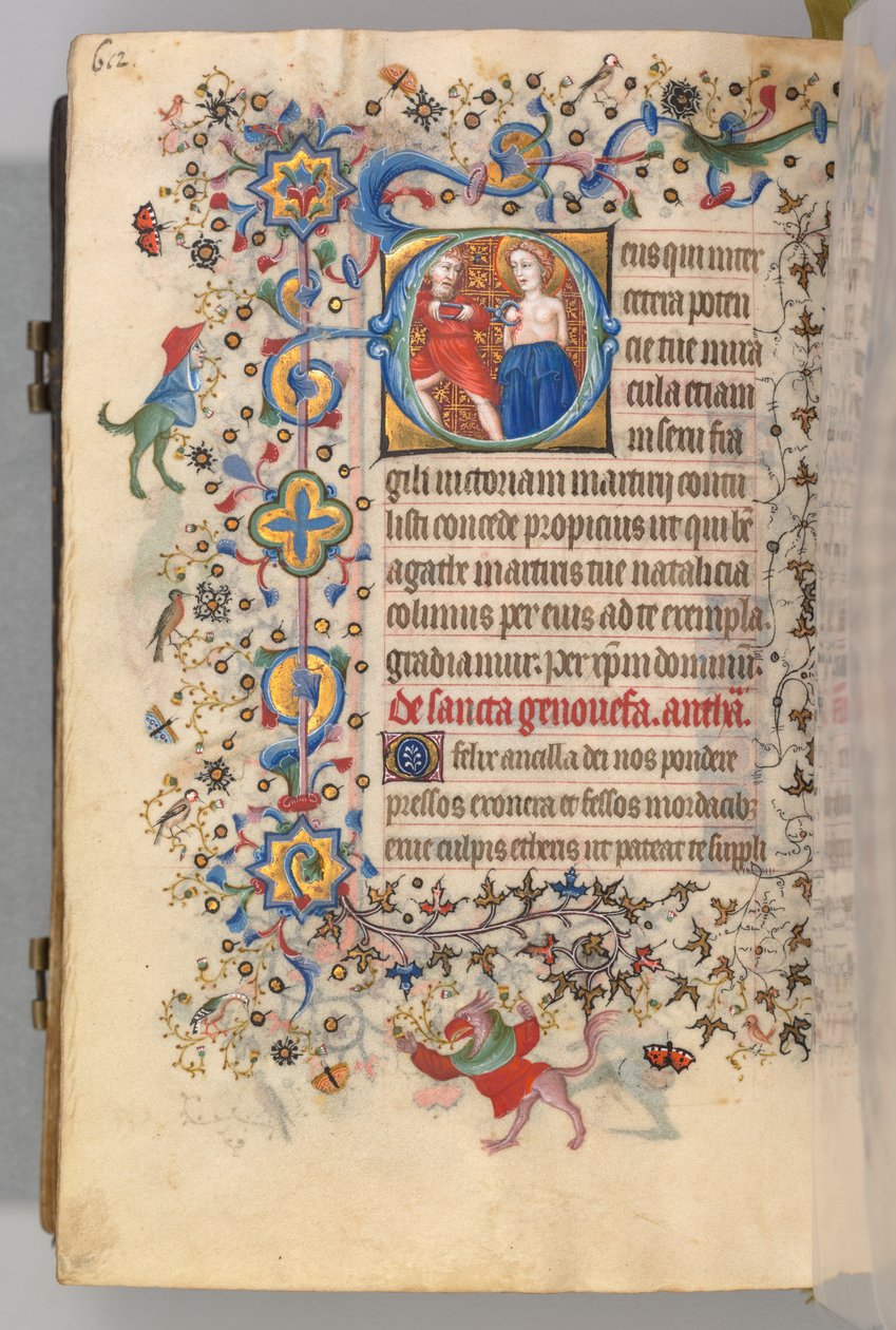 Hodiny Karla Vznešeného, krále navarrského 1361-1425, fol. 300v, Svatá Agáta, k.ú. 1405. od Master of the Brussels Initials and Associates