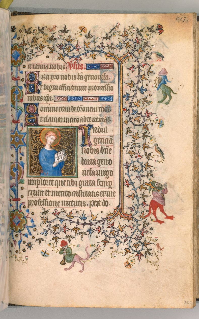 Hodiny Karla Vznešeného, krále navarrského 1361-1425, fol. 301r, St. Geneviève, c. 1405. od Master of the Brussels Initials and Associates