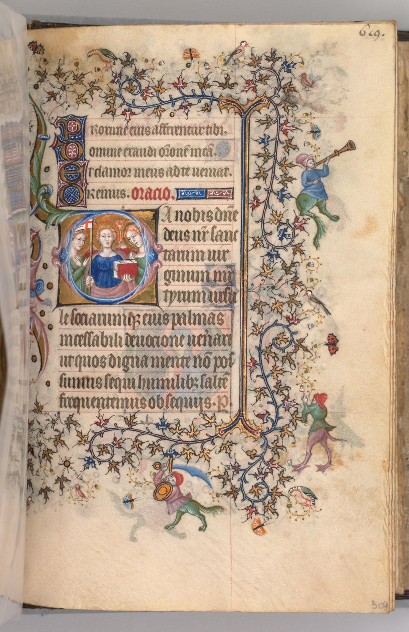 Hodiny Karla Vznešeného, krále navarrského 1361-1425, fol. 303r, Panna mučednice, c. 1405. od Master of the Brussels Initials and Associates