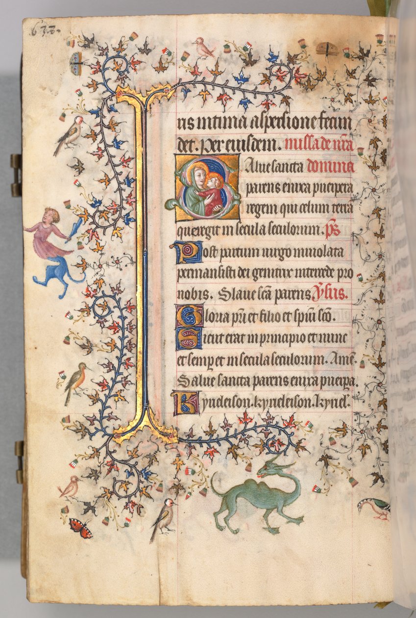 Hodiny Karla Vznešeného, krále navarrského 1361-1425, fol. 313v, Panna a dítě, c. 1405. od Master of the Brussels Initials and Associates