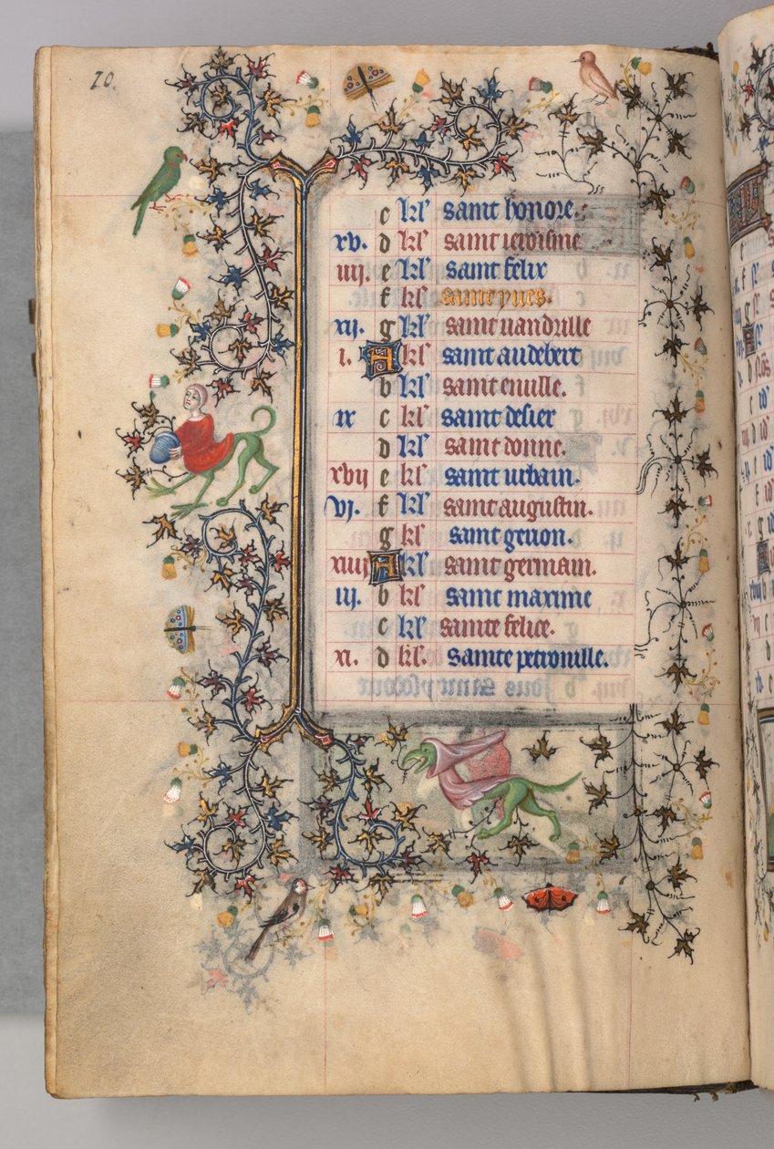 Hodiny Karla Vznešeného, krále navarrského 1361-1425: fol. 5v, květen, c. 1405. od Master of the Brussels Initials and Associates