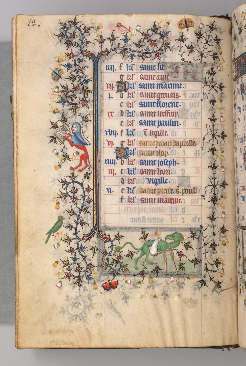 Hodiny Karla Vznešeného, krále navarrského 1361-1425: fol. 6v, červen, c. 1405. od Master of the Brussels Initials and Associates