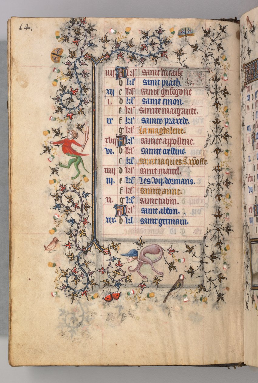 Hodiny Karla Vznešeného, krále navarrského 1361-1425: fol. 7v, červenec, c. 1405. od Master of the Brussels Initials and Associates