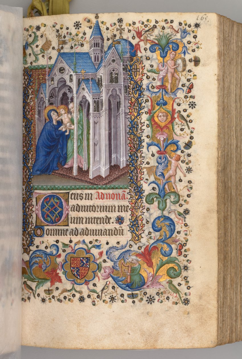 Hodiny Karla Vznešeného, krále navarrského 1361-1425: fol. 82vr, Prezentace..., c. 1405. od Master of the Brussels Initials and Associates