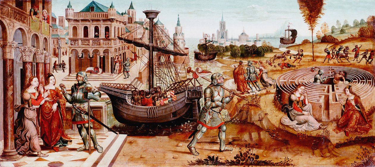 Příběh Thésea, polovina 15. století od Master of the Cassoni