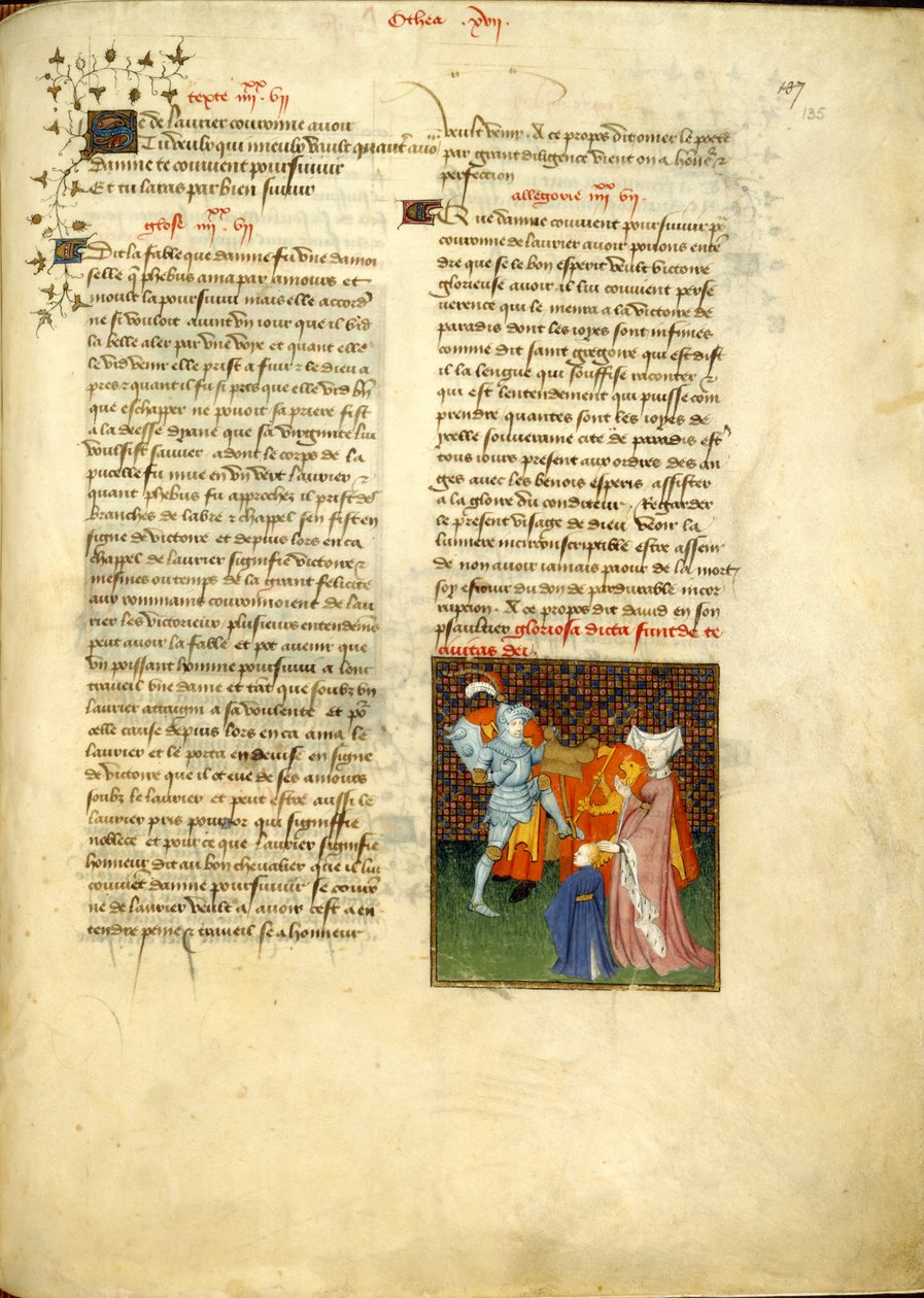Harley 4431, f.135, Hector and Andromache, z „Knihy královny“ od Christine de Pizan (vellum) od Master of the Cité des Dames