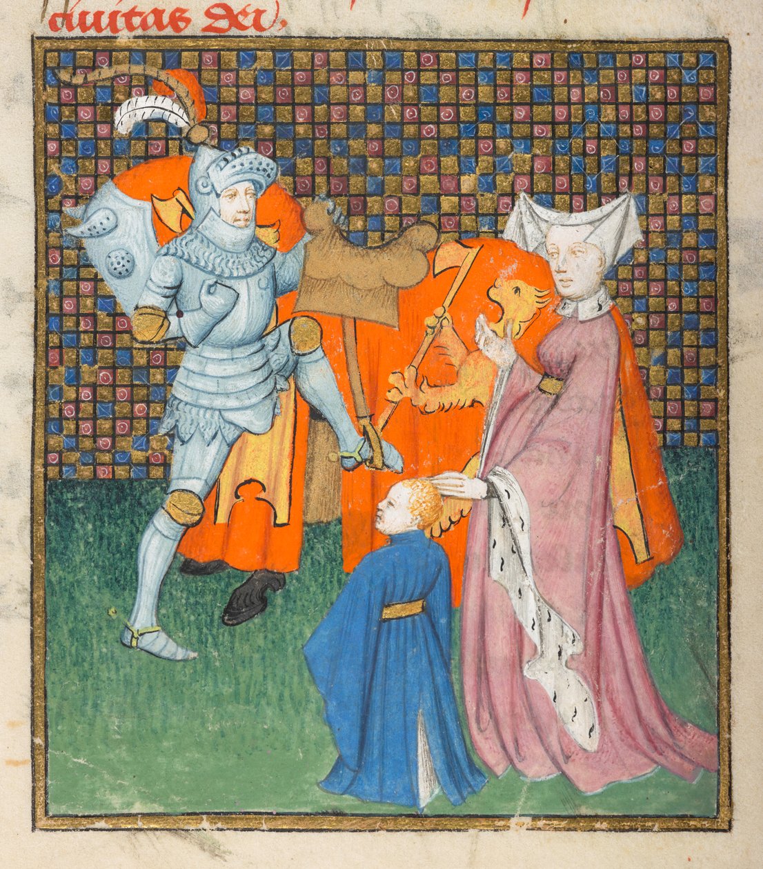 Harley 4431, f.135v Detail Hectora a Andromache, z 
