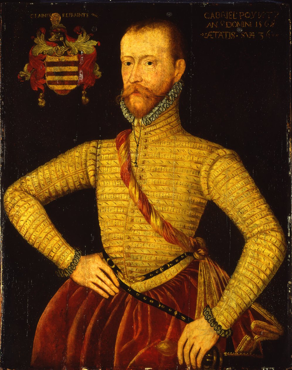 Portrét sira Gabriela Poyntze ve věku 36 let od Master of the Countess of Warwick