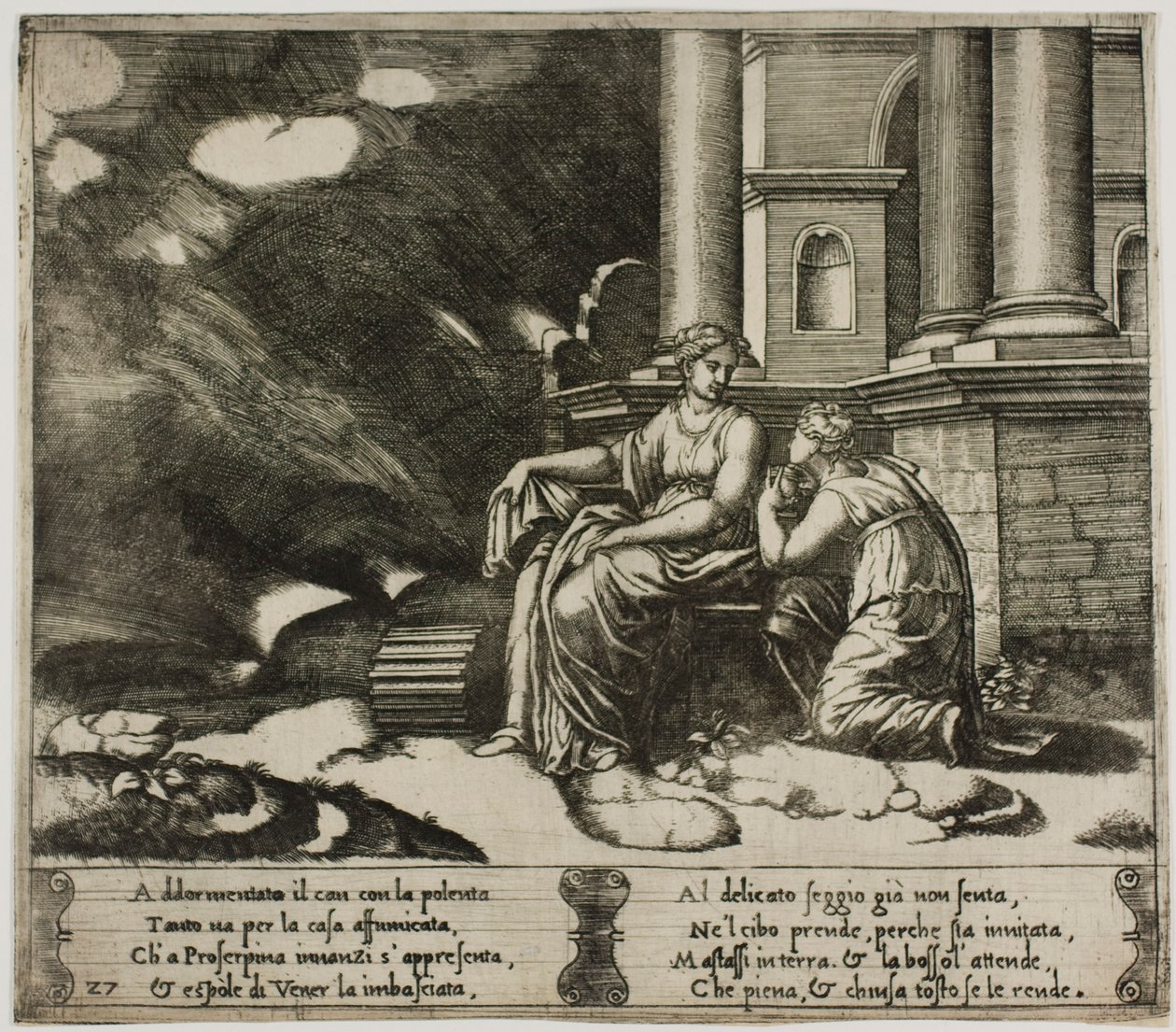Proserpina dává Psyche schránku krásy od Master of the Die