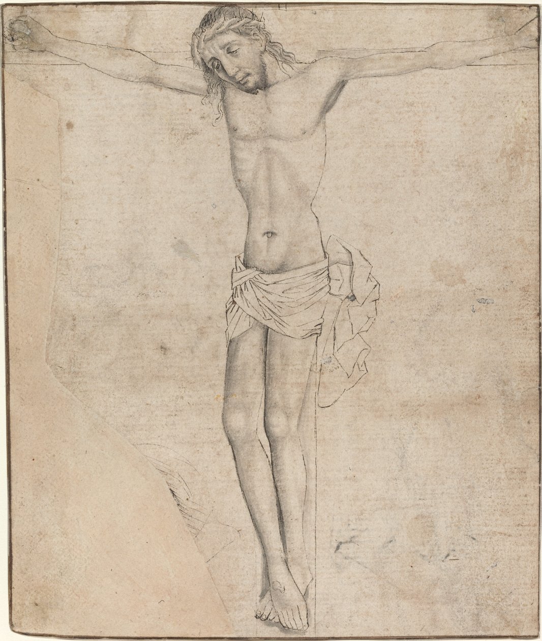 Kristus na kříži [recto] od Master of the Drapery Studies