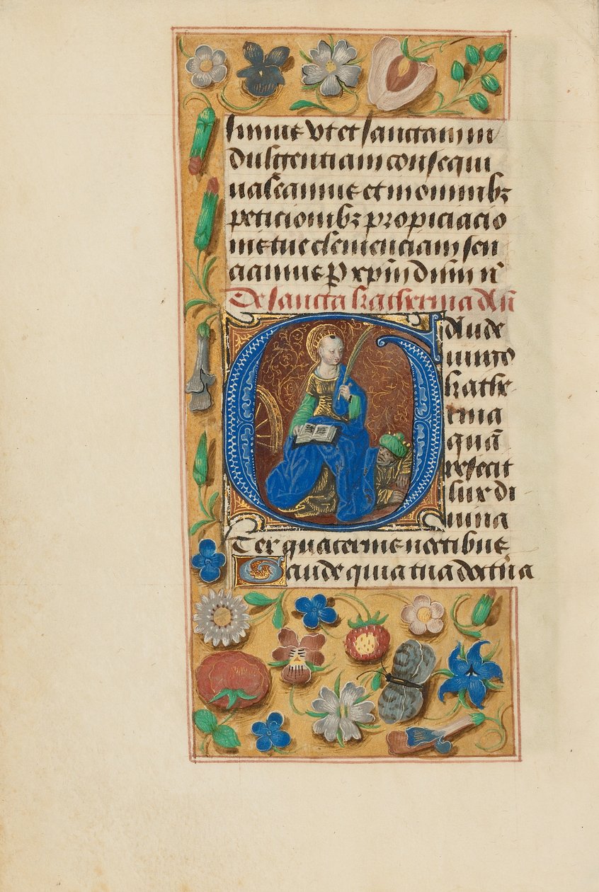 Počáteční písmeno G: Saint Catherine od Master of the Dresden Prayer Book