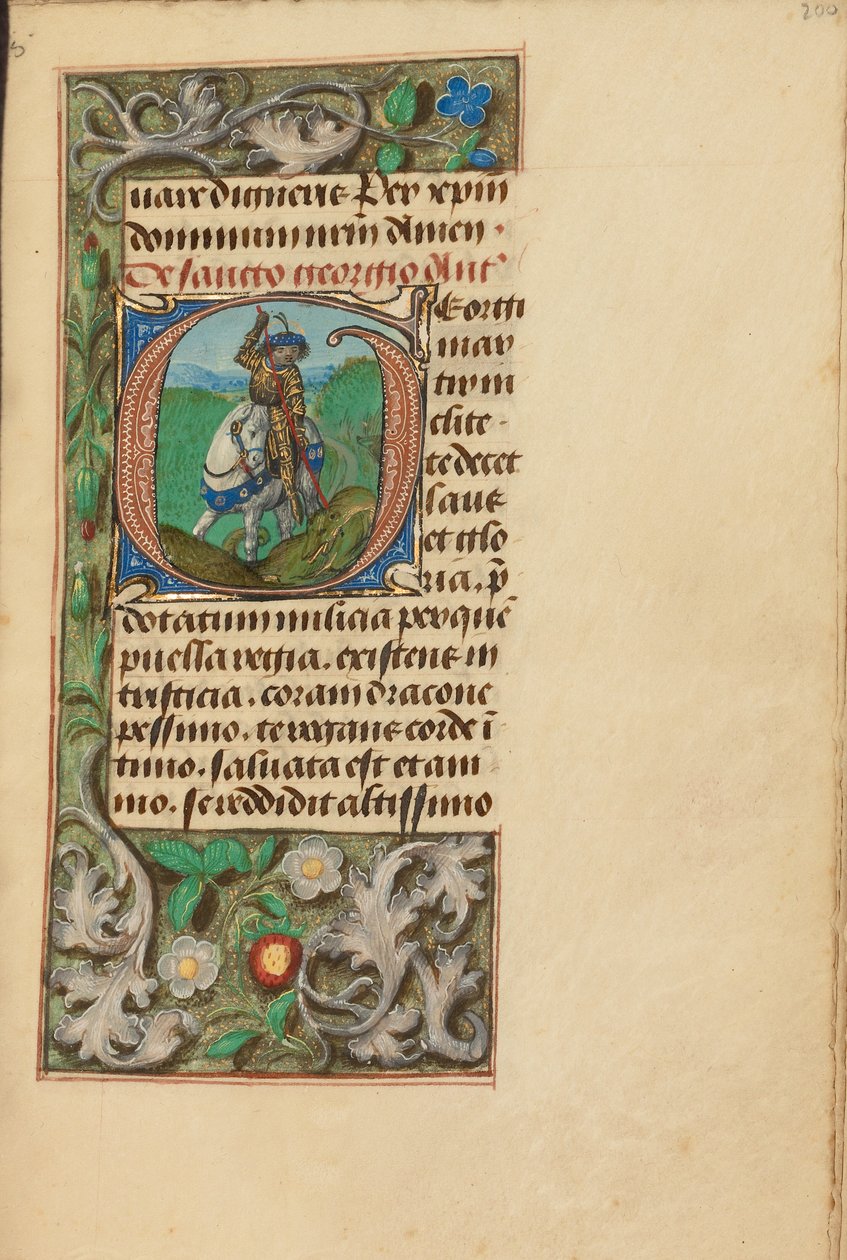 Počáteční písmeno G: Svatý Jiří a drak od Master of the Dresden Prayer Book