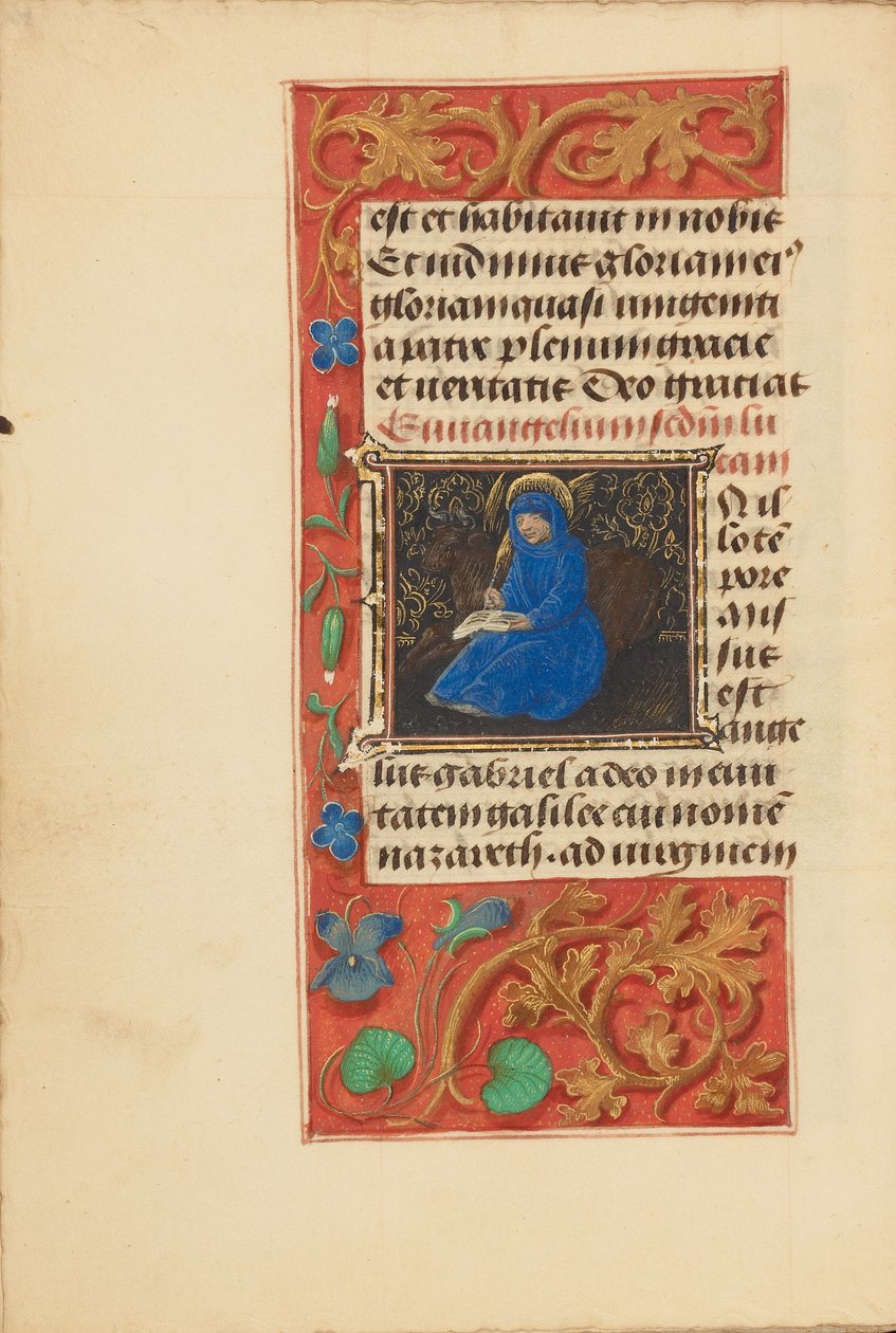 Iniciála I: Svatý Lukáš od Master of the Dresden Prayer Book