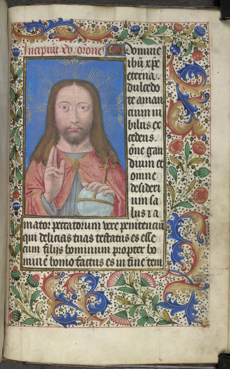 Kristuksen siunaus od Master of the Dresden Prayer Books