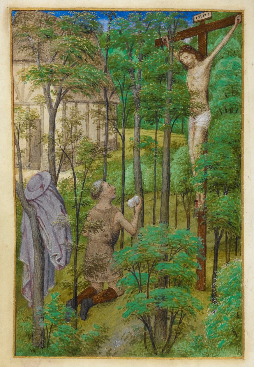Svatý Jeroným v poušti. od Master of the Dresden Prayer Books